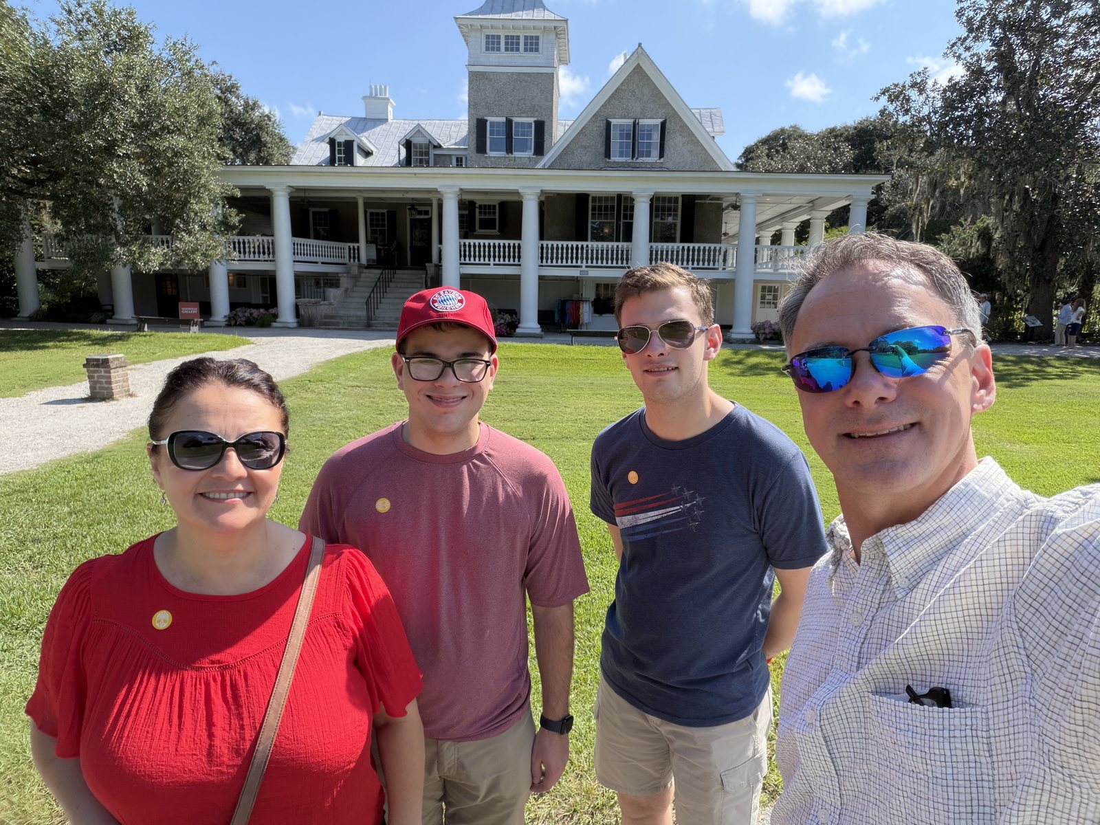 The four of us in front of the plantation mansion.