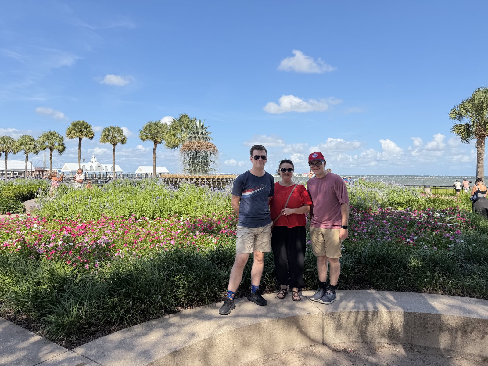 Waterfront Park. Mommy found the flowers; the boys found the shade.