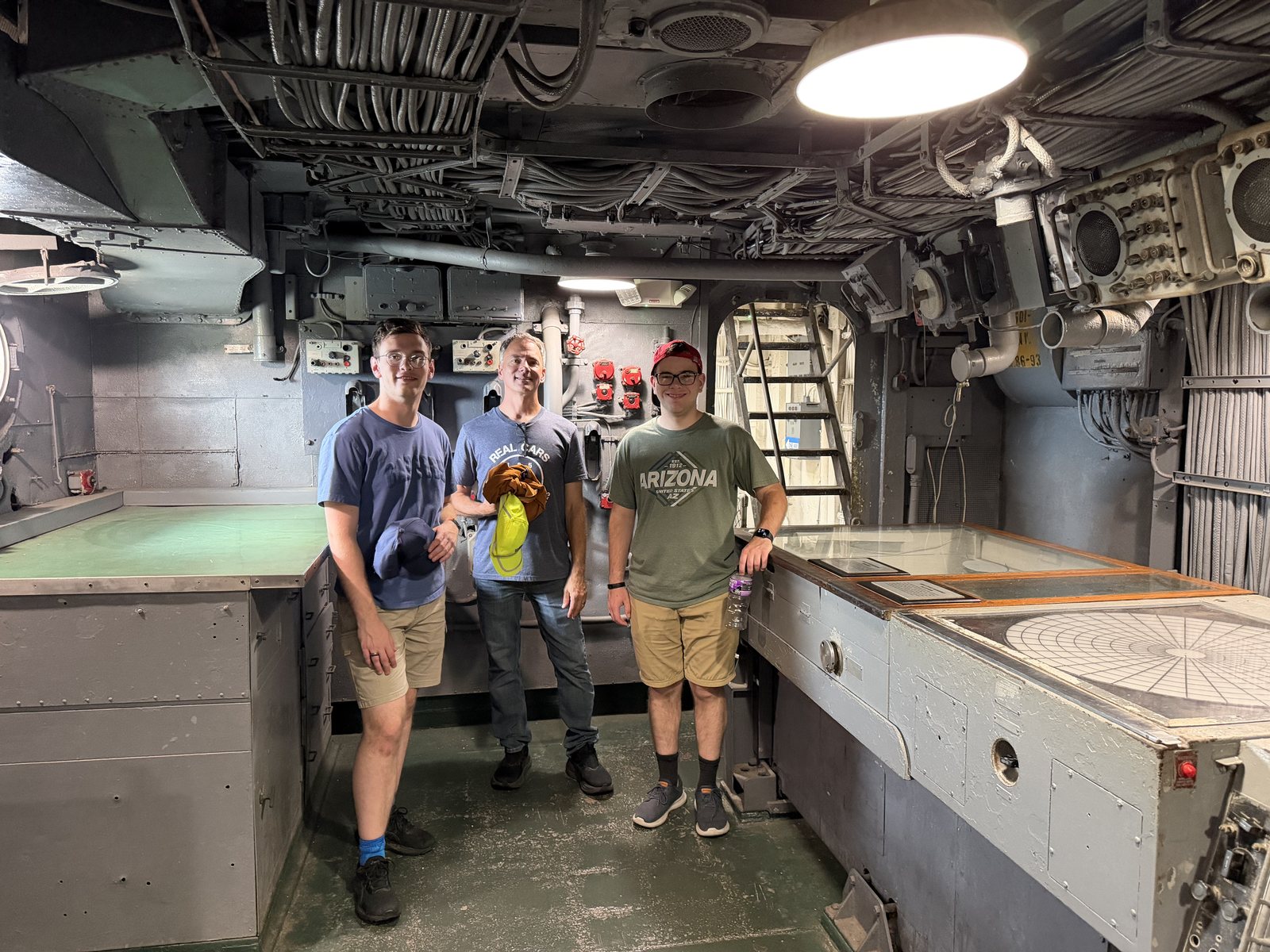 The boys below decks, between exhibits.