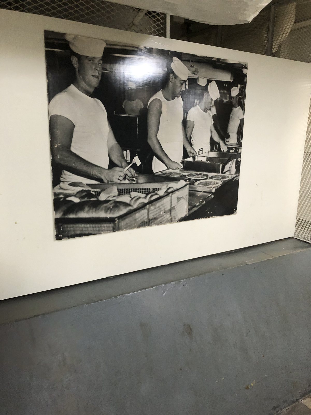 The galley crew, 1940s. Same kitchen, slightly different hats.