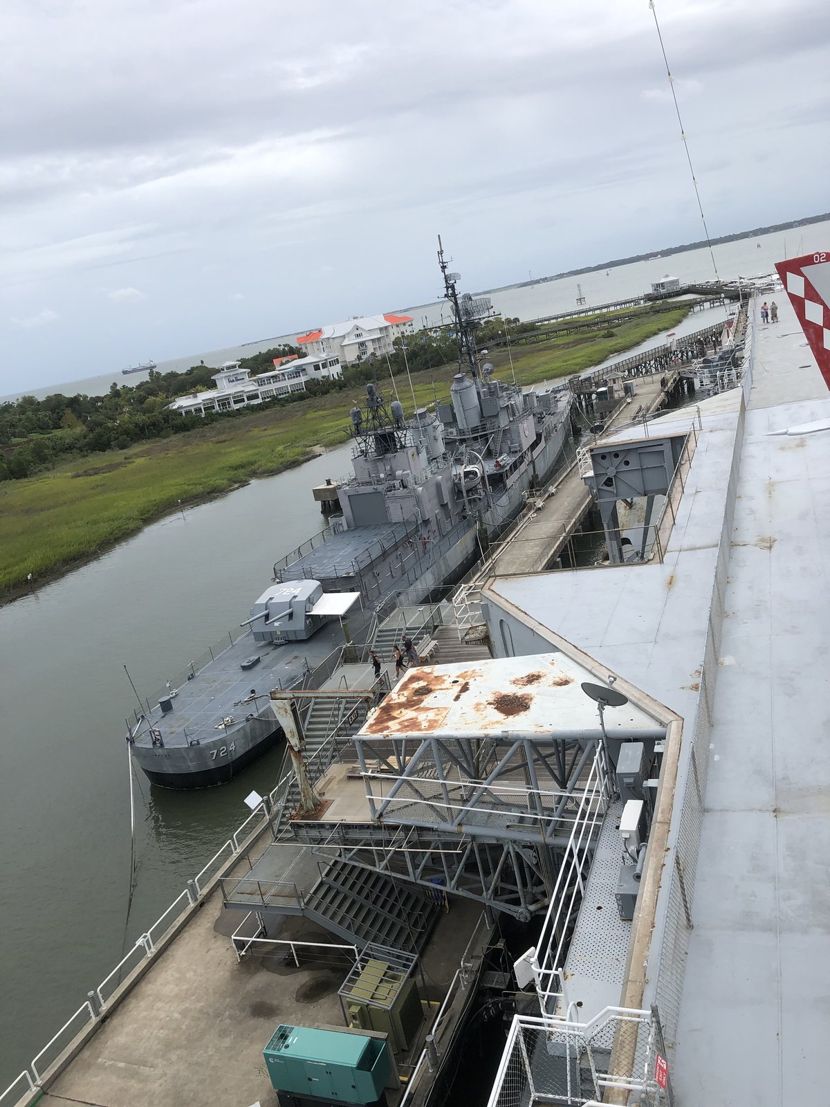 The Laffey from the Yorktown's island — the best view of her there is.