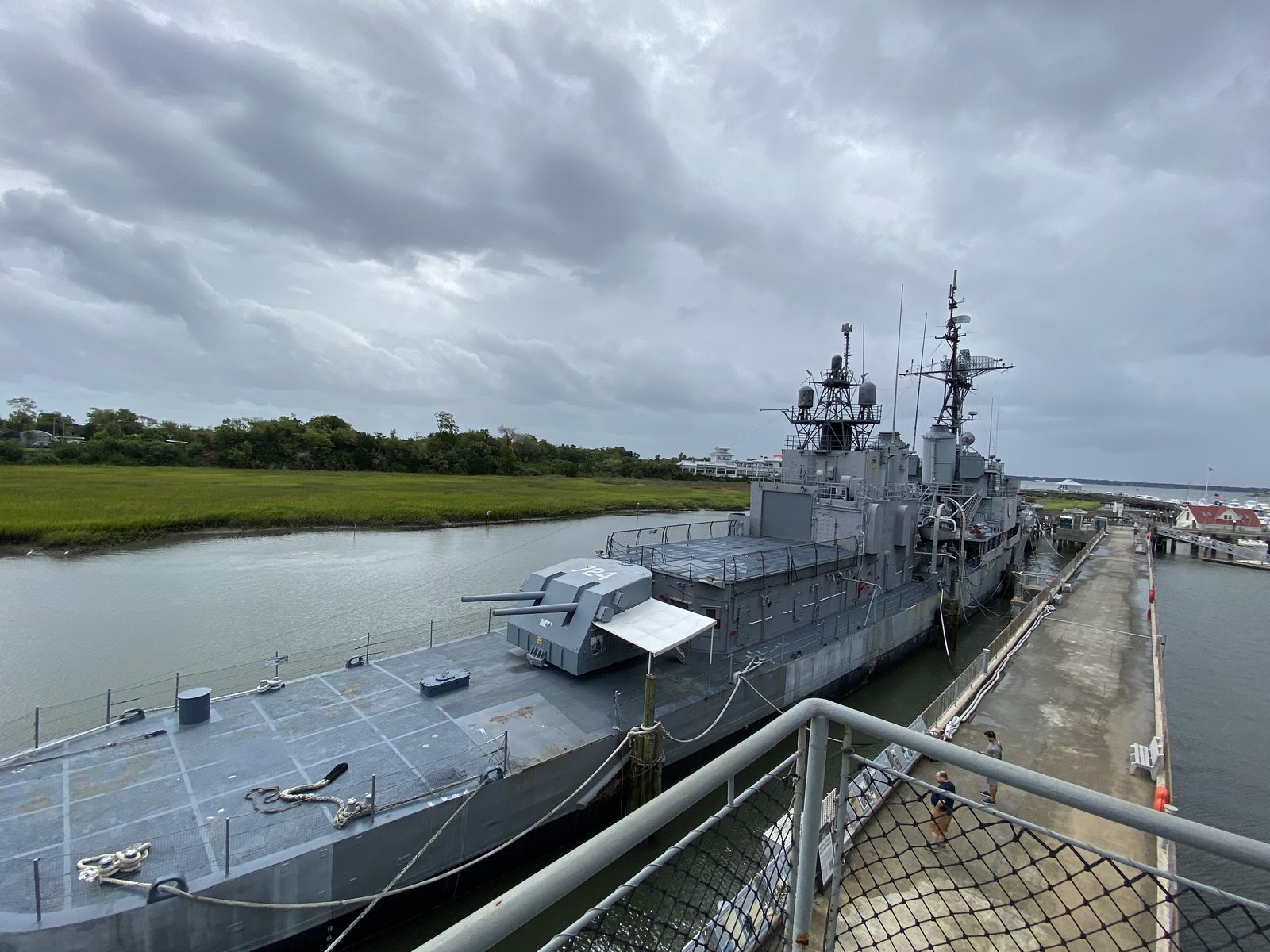 The USS Laffey (DD-724) — "The Ship That Would Not Die" — tied up alongside.