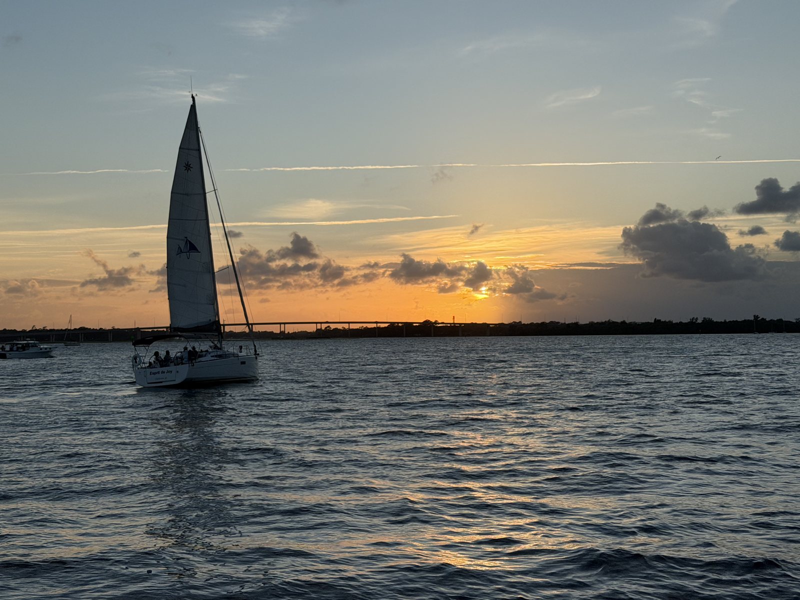 Sunset number two. The sailboat arrived right on cue.